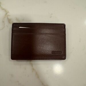 Coach Dark Brown Leather Card Holder